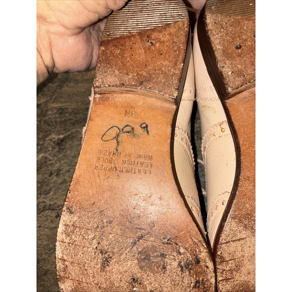 vtg G H bass co womens shoes 8N oxfords Leather And Leather Soles Tan - Picture 9 of 13